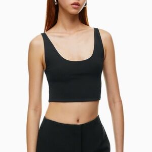 White Aritzia Contour Scoopneck Racerback Tank